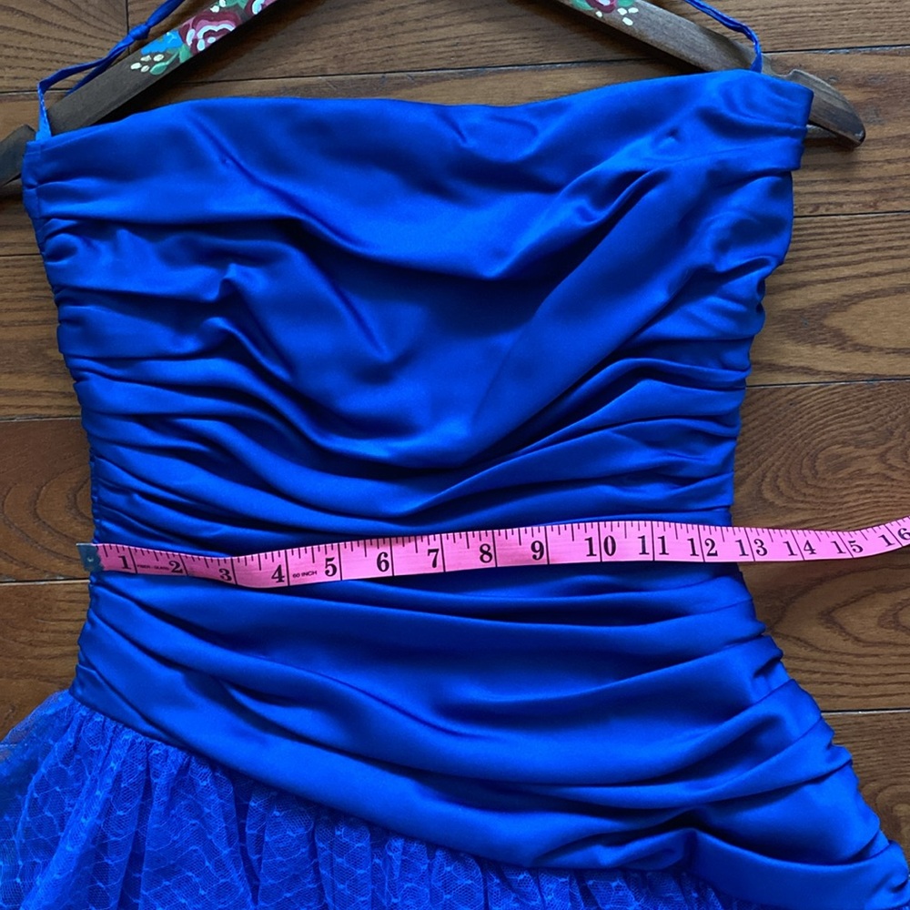 💙🦋Vintage blue prom/formal mini dress handmade womens/youth/junior size 6. - Picture 12 of 15